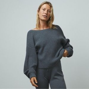 lunya cozy cotton silk reversible pullover - Medium